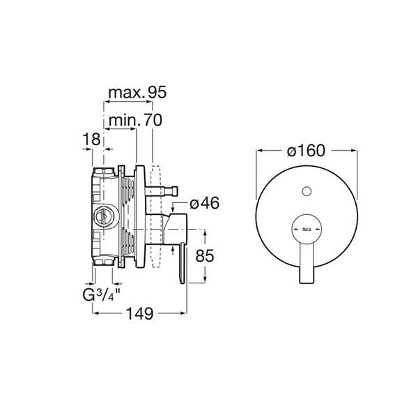 Grifo empotrable baño-ducha Targa Roca - Ítem1