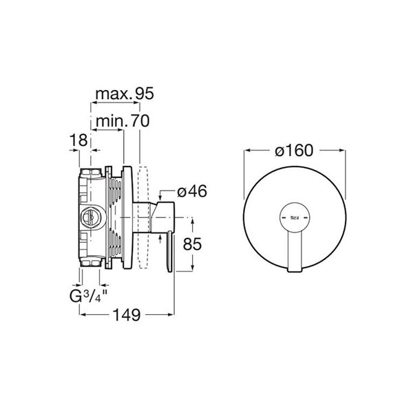 Grifo empotrable baño o ducha Targa Roca - Ítem1