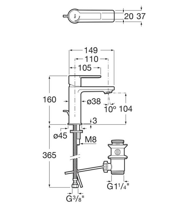 grifo lavabo targa roca - Ítem1