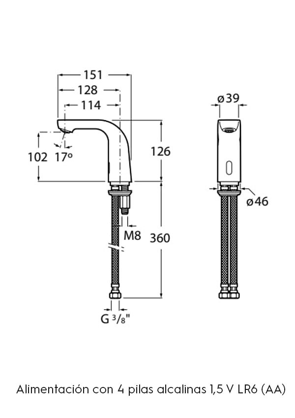 Grifería electrónica para lavabo (un agua) L20-E Roca - Ítem1