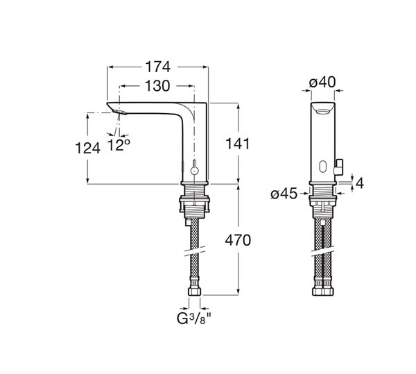 Grifería electrónica para lavabo Cala-E Roca - Ítem1