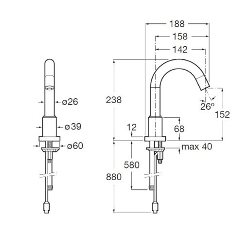 Grifería electrónica para lavabo premezcla Loft-E Roca - Ítem1