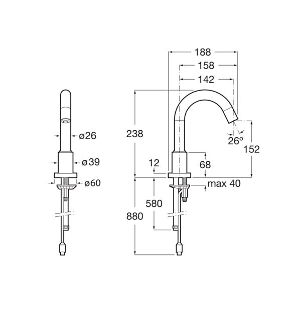Grifería electrónica para lavabo (un agua) Loft-E Roca - Ítem1