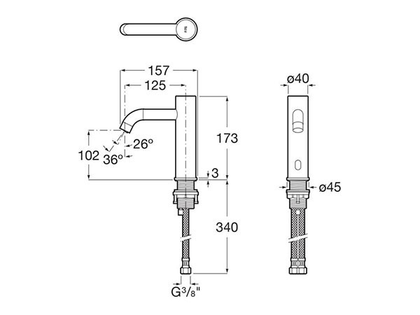 Grifería electrónica para lavabo (un agua) Ona-E Roca - Ítem1