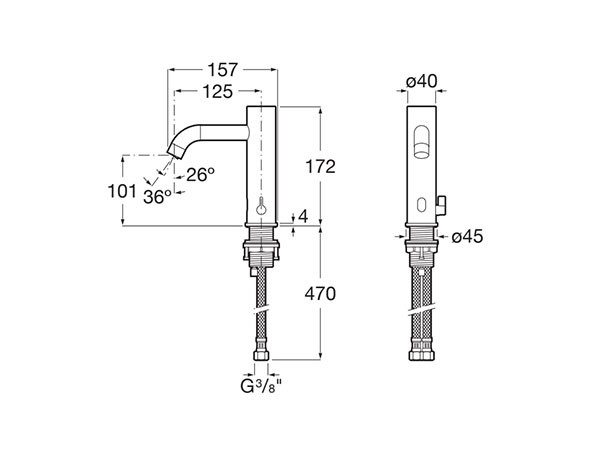 Grifería electrónica para lavabo Ona-E Roca - Ítem1