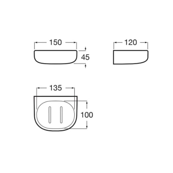 Jabonera de pared Onda Roca - Ítem1