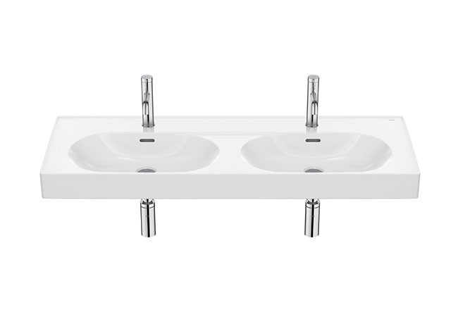 Lavabo mural doble Meridian Roca