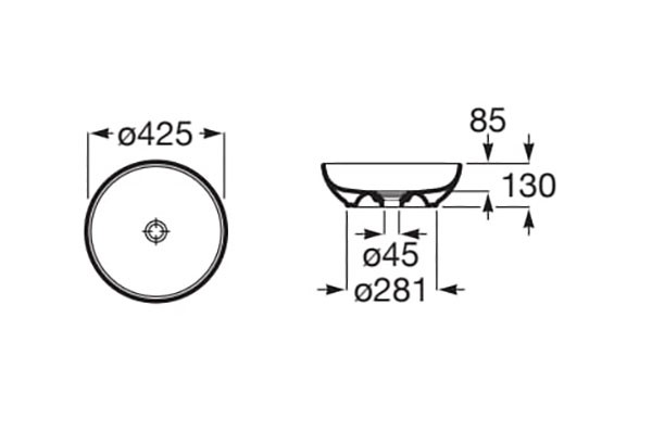Lavabo sobre encimera Fineceramic® Bol Roca - Ítem2