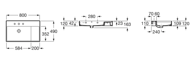 Lavabo asimétrico Inspira Roca - Ítem1