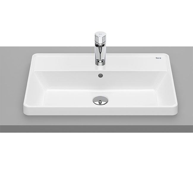 Lavabo de encimera con orificio The Gap Square Roca