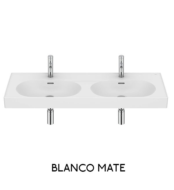 Mueble base para lavabo doble Meridian Roca - 2 cajones y estante abierto - Ítem7