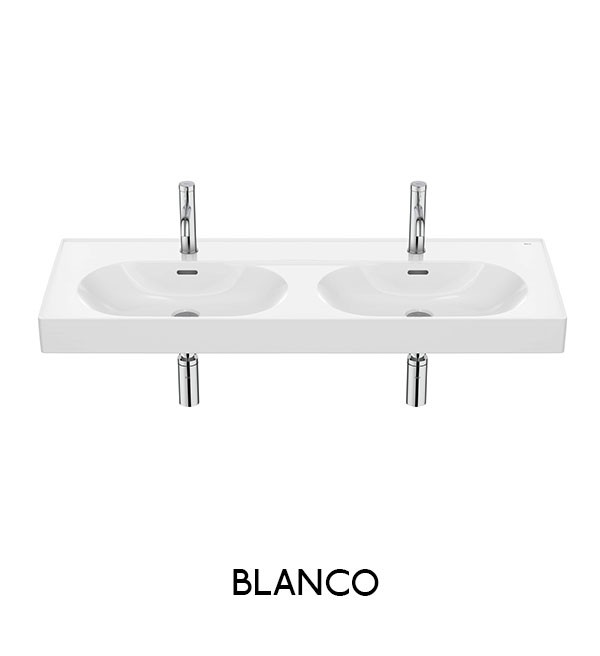 Mueble base para lavabo doble Meridian Roca - 2 cajones y estante abierto - Ítem6