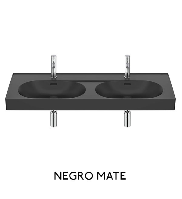 Mueble base para lavabo doble Meridian Roca - 2 cajones y estante abierto - Ítem8