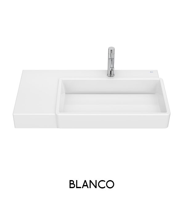 Lavabo asimétrico mural con cubeta Tura Roca - Ítem3