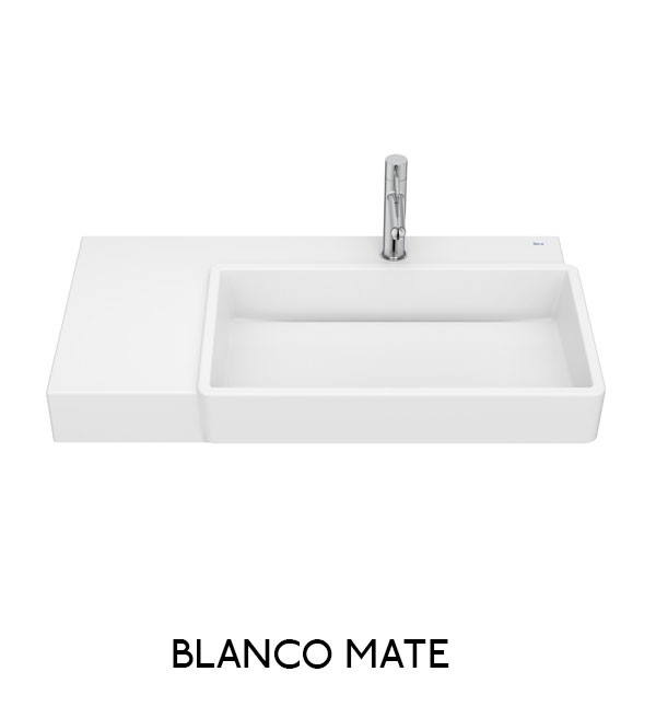Lavabo asimétrico mural con cubeta Tura Roca - Ítem4