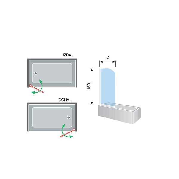 Mampara de baño Salónica (SA550) Kassandra - Ítem1