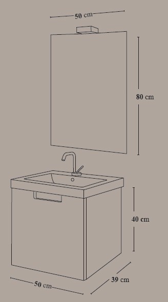Mueble de baño 1 cajon Evora - Ítem3