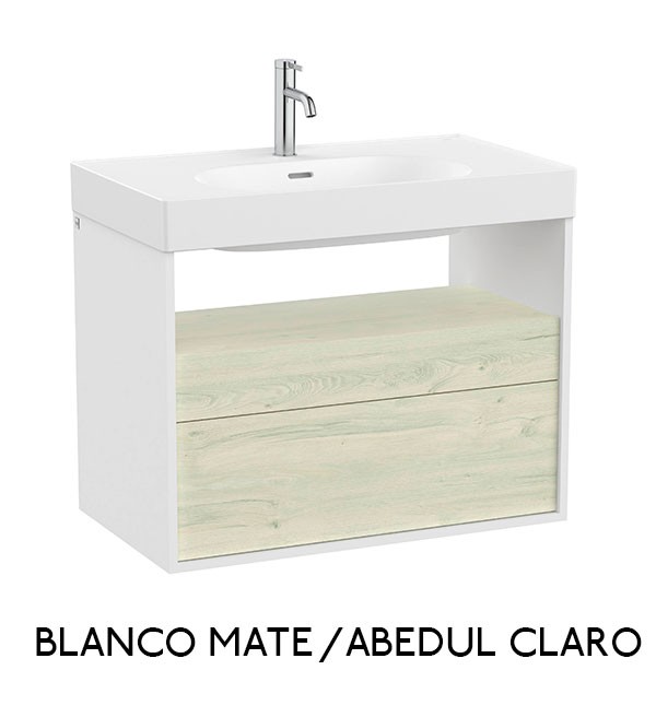 Mueble base para lavabo Meridian Roca - 2 cajones y estante abierto - Ítem8