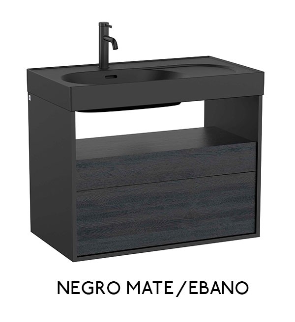 Mueble base para lavabo Meridian Roca - 2 cajones y estante abierto - Ítem7
