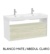 Mueble base para lavabo doble Meridian Roca - 2 cajones y estante abierto - Ítem2