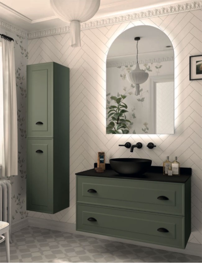 Mueble lavabo VIREO 100cm con lavabo negro - color a elegir for