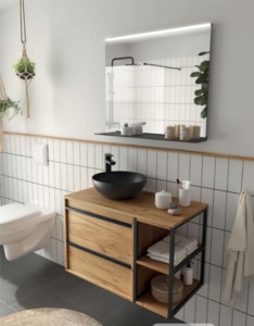 Mueble de baño lavabo de posar Attila 2 cajones coqueta Salgar