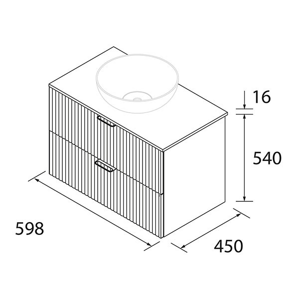 Mueble de baño Biba 2 cajones lavabo de posar Salgar - Ítem1