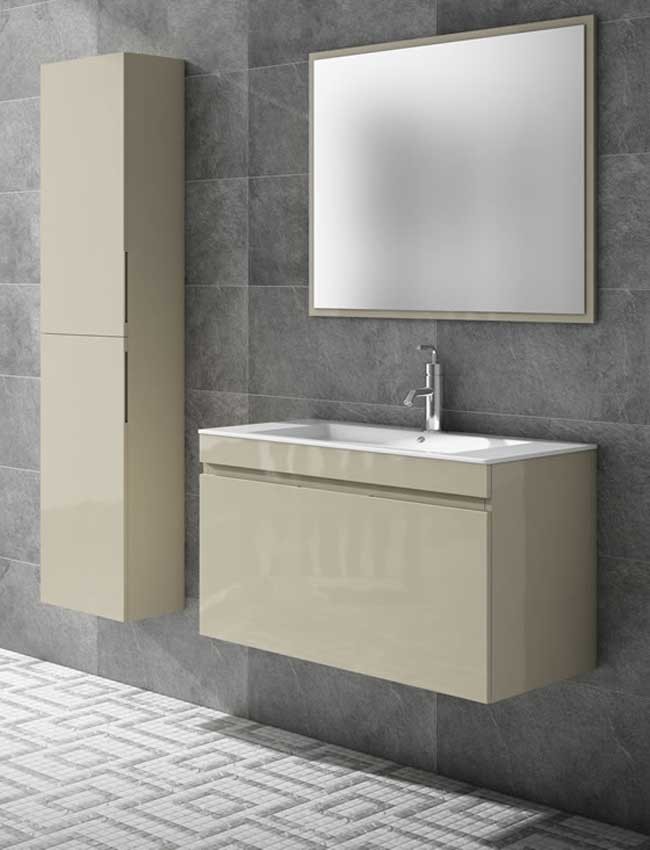 Armario alto de baño 40 x 38 x 160cm color blanco