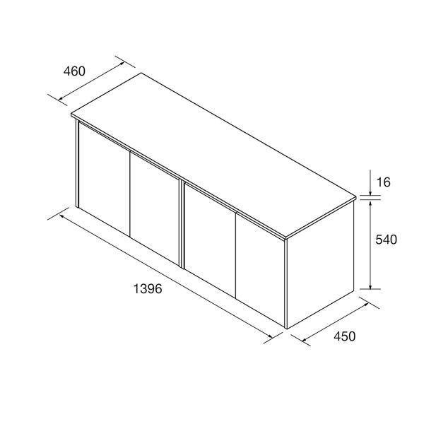 Mueble de baño Noja Salgar Conjunto encimera mueble 4 puertas - Ítem2