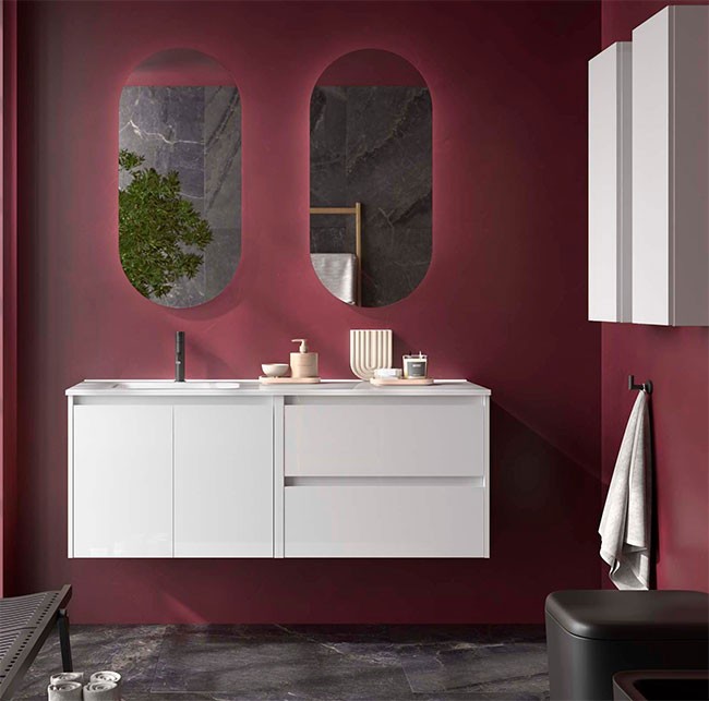 Mueble de baño Noja 2 cajones + 2 puertas Salgar 1200 desplazado