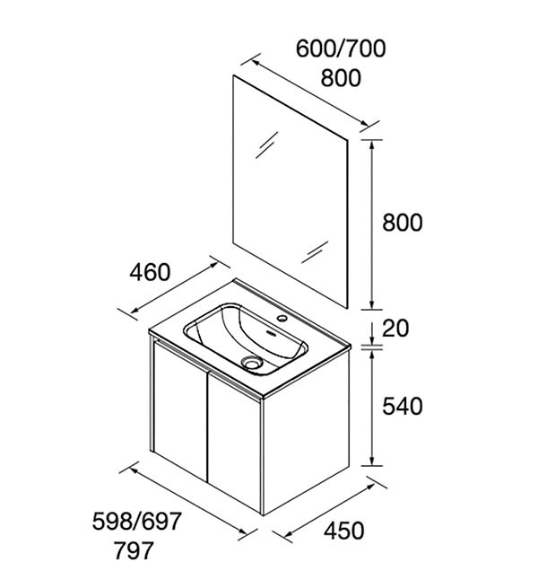 Mueble de baño 2 puertas Noja Salgar - Ítem1