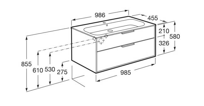 Mueble de baño Optica Roca - dos cajones - Ítem8