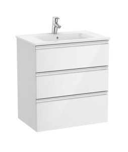 Mueble columna auxiliar de baño reversible y suspendido en color blanco  brillante Extra Roca