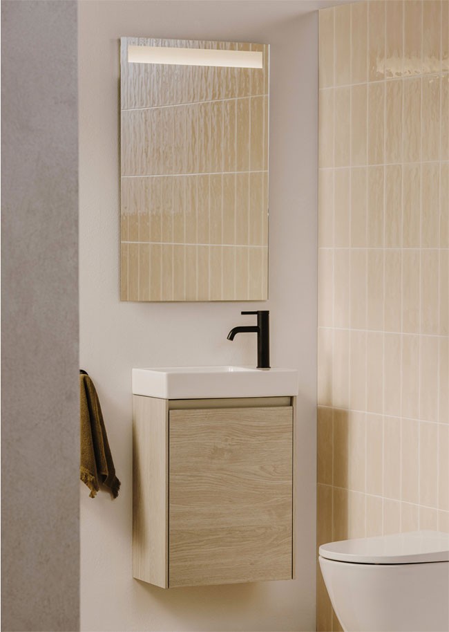 Mueble de baño Roca Mini lavabo y espejo 45x25