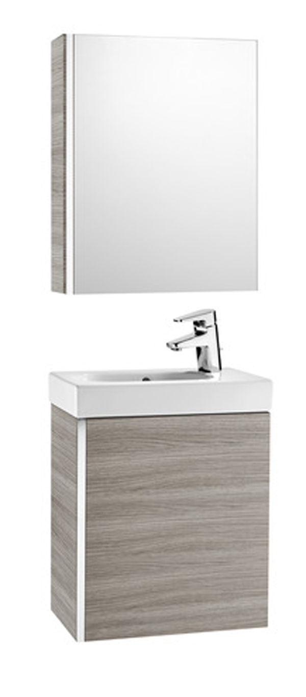 Mueble de baño Roca Mini lavabo y espejo 45x25