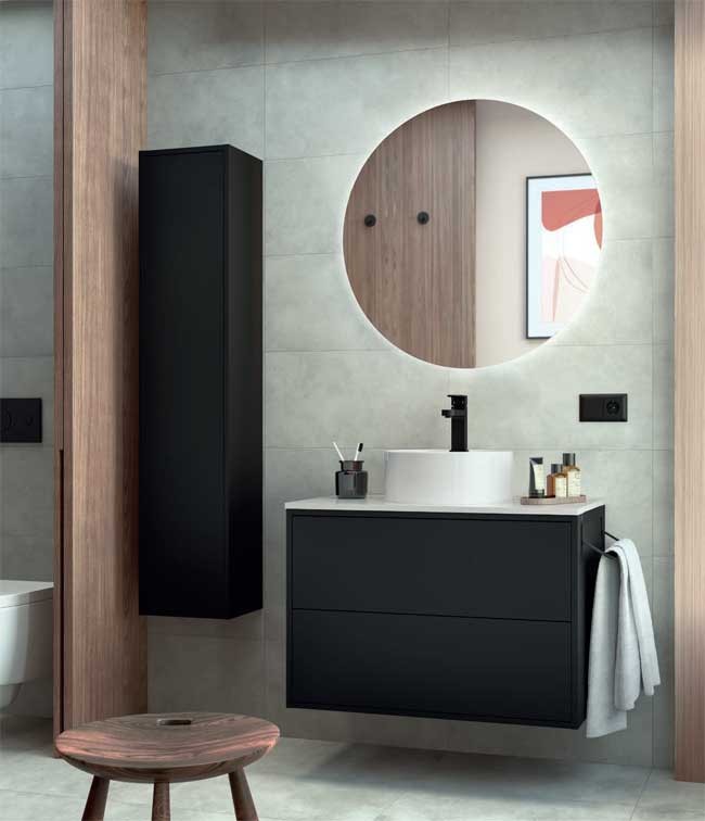 Mueble de baño Optimus Salgar con espejo redondo