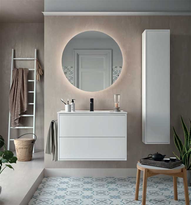 Bathroom mirror cabinet Espejo Redondo montado en la Pared Espejo de  almacenaje del baño Espejo de vanidad del baño con Estante Espejo del baño  : : Hogar y cocina