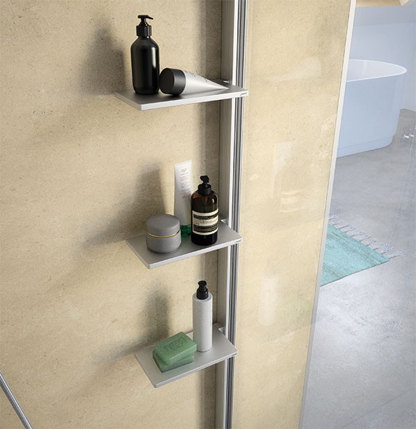 Mampara ducha Select+ Walk-In 10 mm con Shelf Hüppe - Ítem4