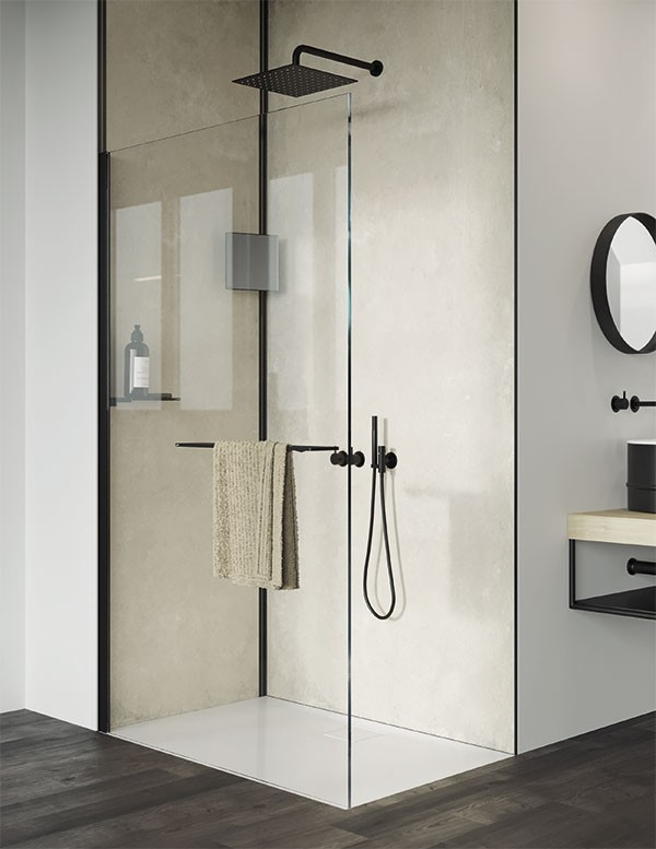 Mampara ducha Select+ Walk-In 10 mm con Shelf Hüppe - Ítem1