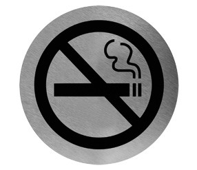 DOJA Barcelona, Cartel para Baño, Prohibido Fumar, Color Madera, 100mm  x180mm