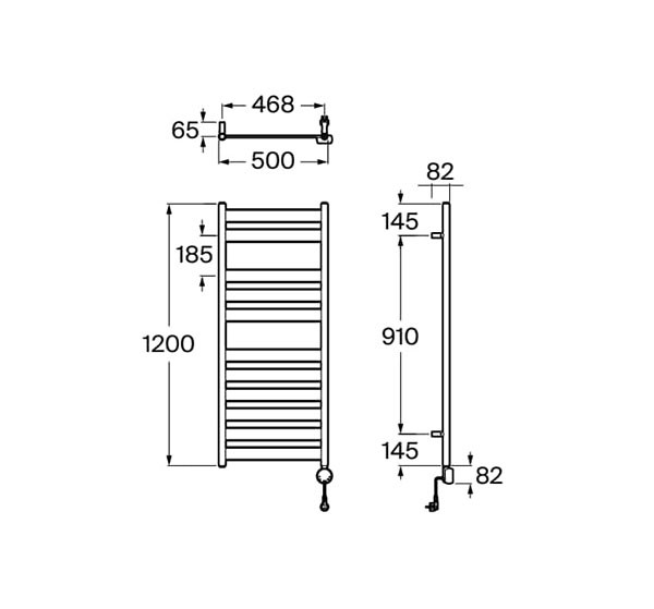 Toallero eléctrico 500 W Hotels Roca - Ítem1