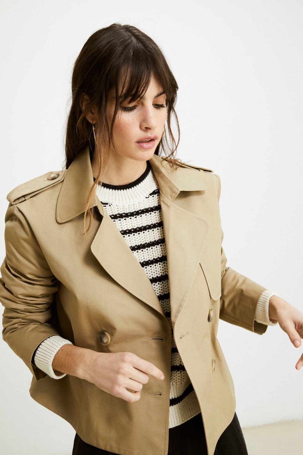 L'or Cropped Trench Jacket camel
