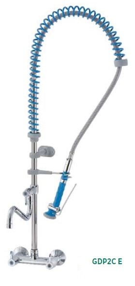 grifo ducha dos aguas con caño instalacion en pared para hosteleria edenox