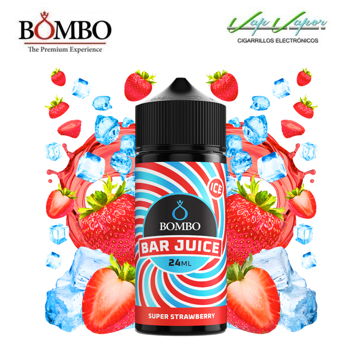 FLAVOUR Super Strawberry ICE 24ml (bottle of 120ml) Longfill Bar Juice by Bombo