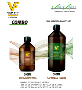 COMBO 1000ml (1litro) 50%PG/50%VG Base Vap Fip 