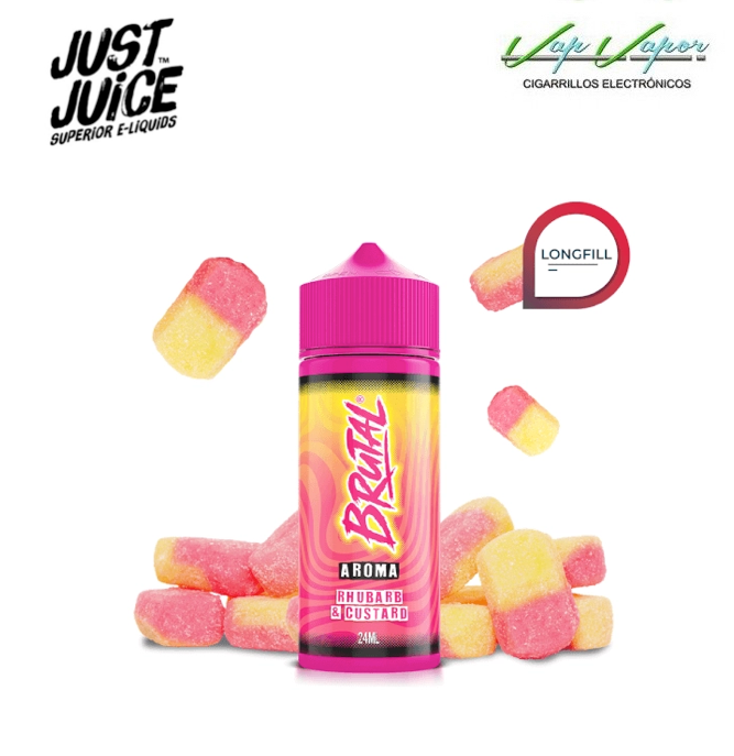 AROMA Rhubarb and Custard 24ml Longfill (en botella de 120ml) Brutal by Just Juice