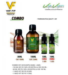 OFERTA - COMBO 200ml 1,5mg - 50%VG/50%PG Base Vap Fip 