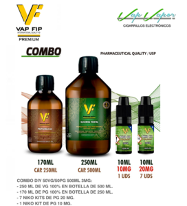 OFERTA - COMBO 500ml 3mg - 50%VG/50%PG Base Vap Fip 