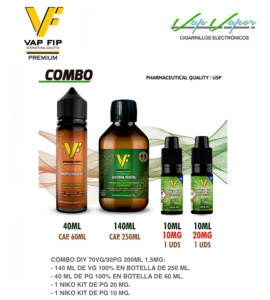 OFERTA - COMBO 200ml 1,5mg - 70%VG/30%PG Base Vap Fip 