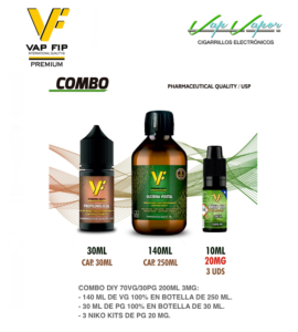 OFERTA - COMBO 200ml 3mg - 70%VG/30%PG Base Vap Fip 
